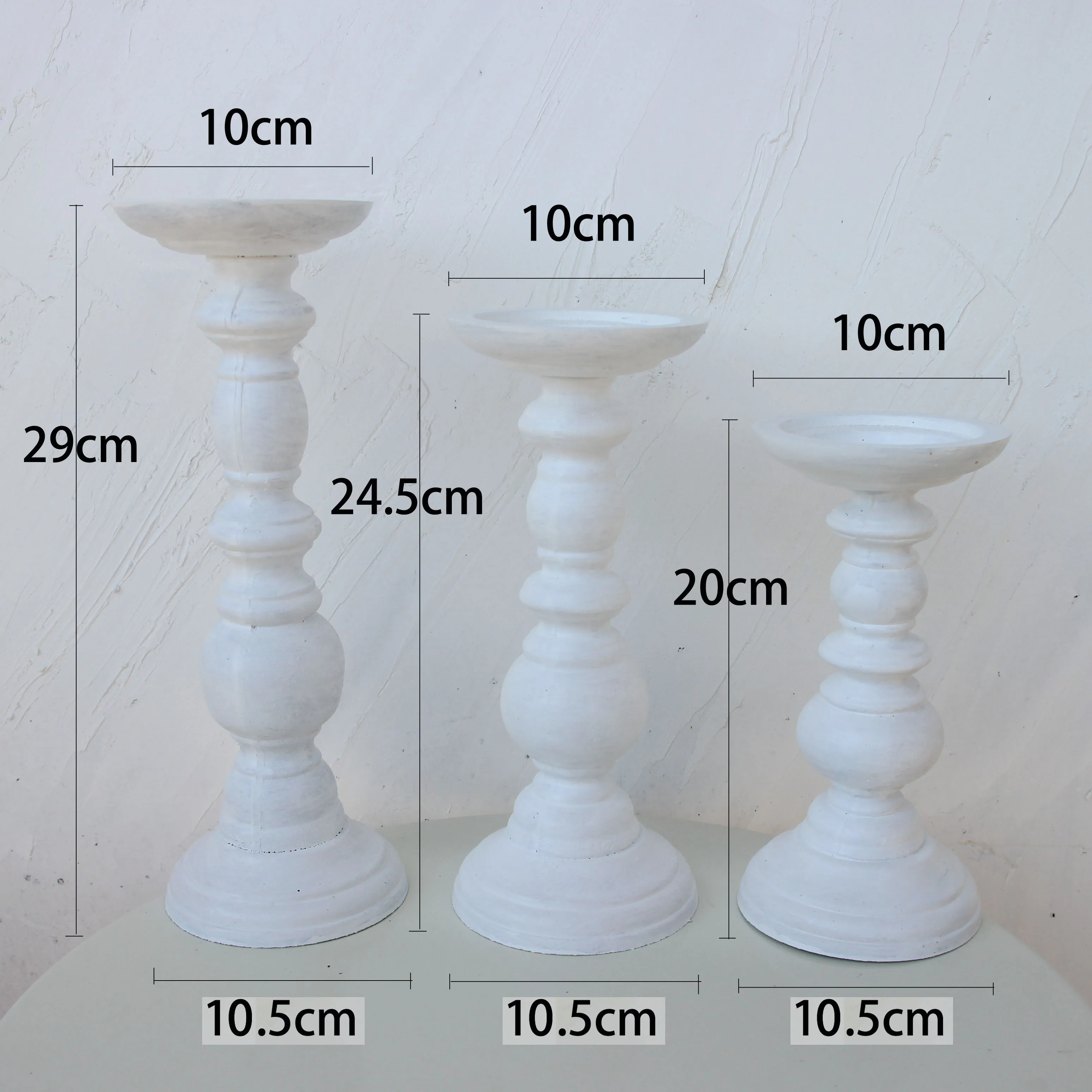 White set Wooden Candlestick Succulent Plant Pot Tray Candle Holder Table Desktop Decoration Rustic Wedding Holiday Decor