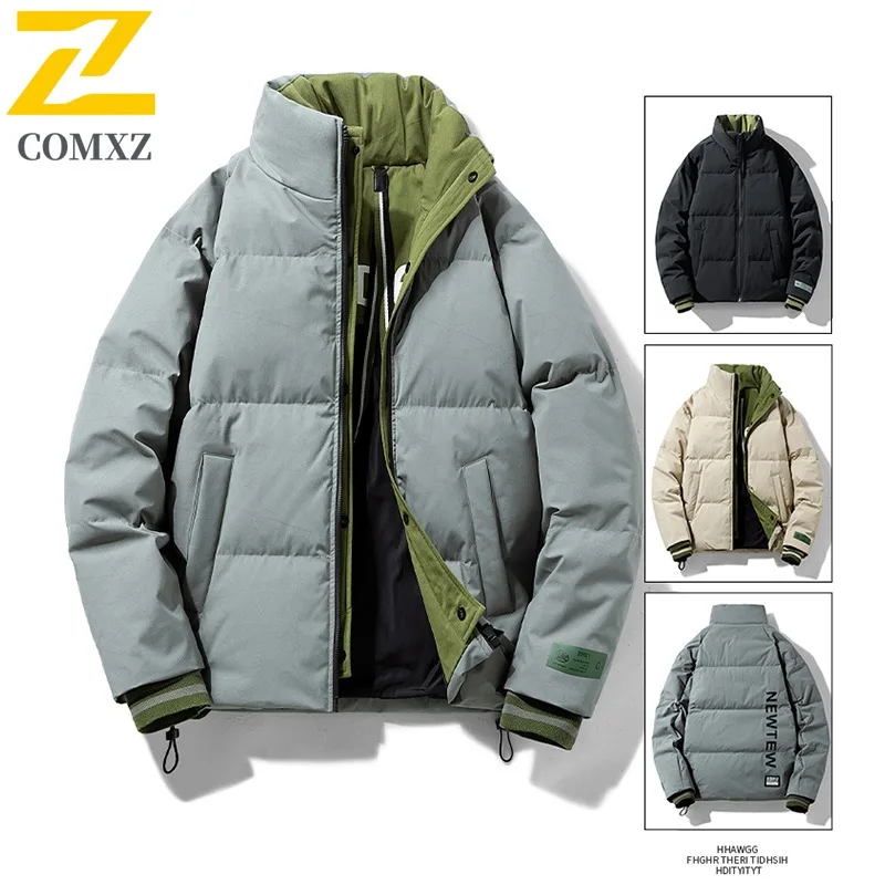 

COMXZ Classic Down Jacket Men New Stand Collar Outdoor Cycling Lightweight Parka Street Style Warm Windproof Autumn Winter Coat