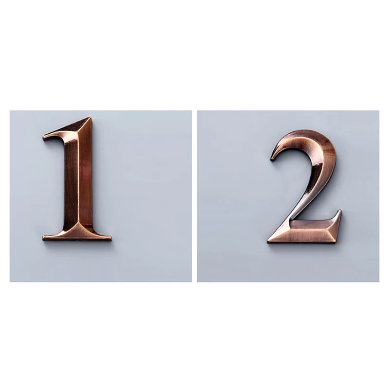 Placa de identificação de detecção de metal ABS de 2,7 polegadas 7 cm Número de casa estereoscópico Cabeça de porta digital Personagens estereoscópicos