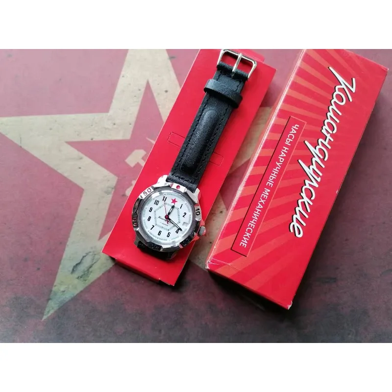 ミリタリーウォッチ レッドスター ミリタリーコマンダー 手巻き機械式腕時計 メンズウォッチ 防水 夜光 ダイビング