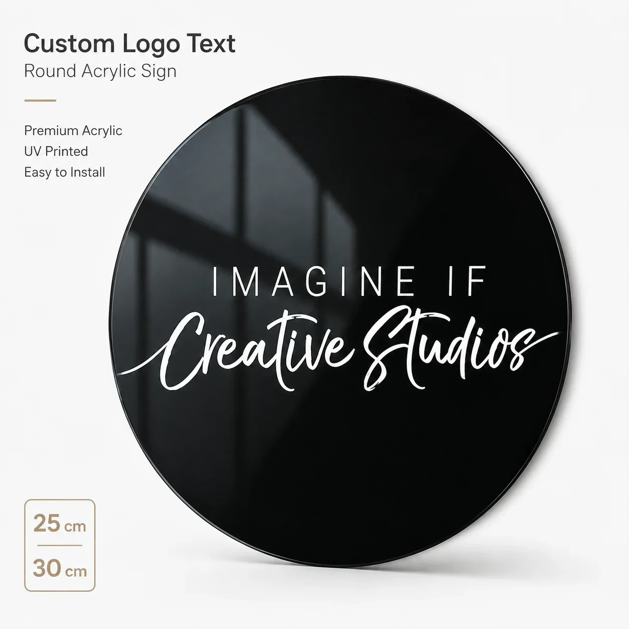 Personalized Acrylic Shop Sign Custom Business Logo Round Wall Plaque Office Display Modern Salon Cafe Studio Decoration Board