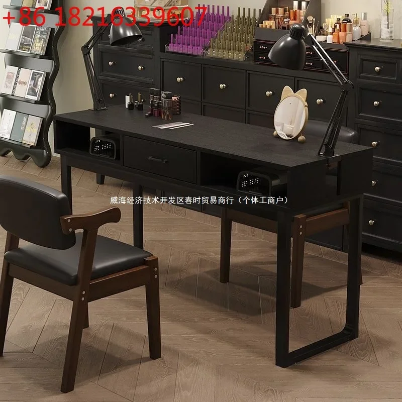 Upgraded clip light hole American retro manicure table special single and double mical simple type