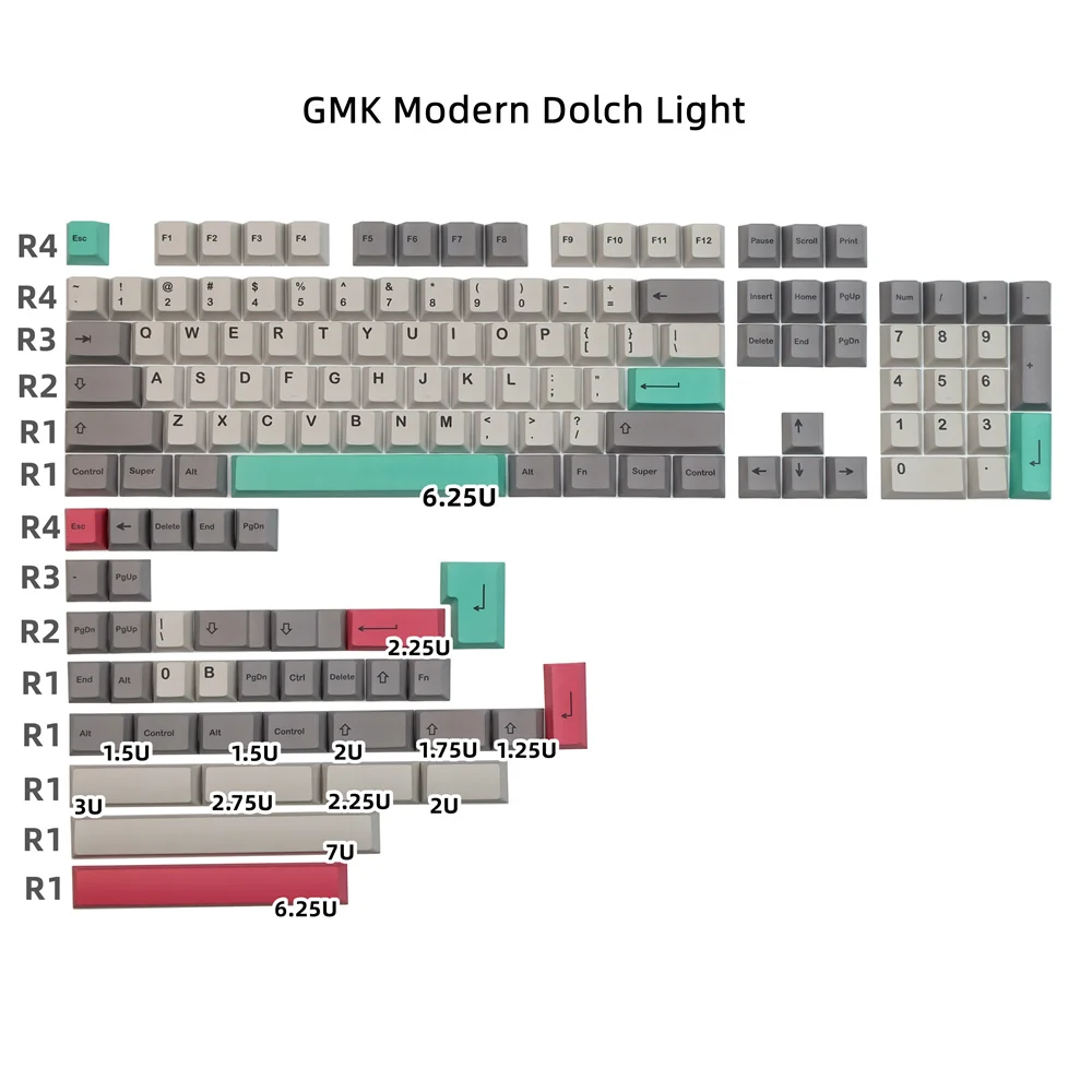 GMK Modern Dolch PBT Keycap Cherry Profile DYE Sublimation ISO Enter 2.25u 2.75u 3u Spacebar For Mechanical Gaming Keyboard