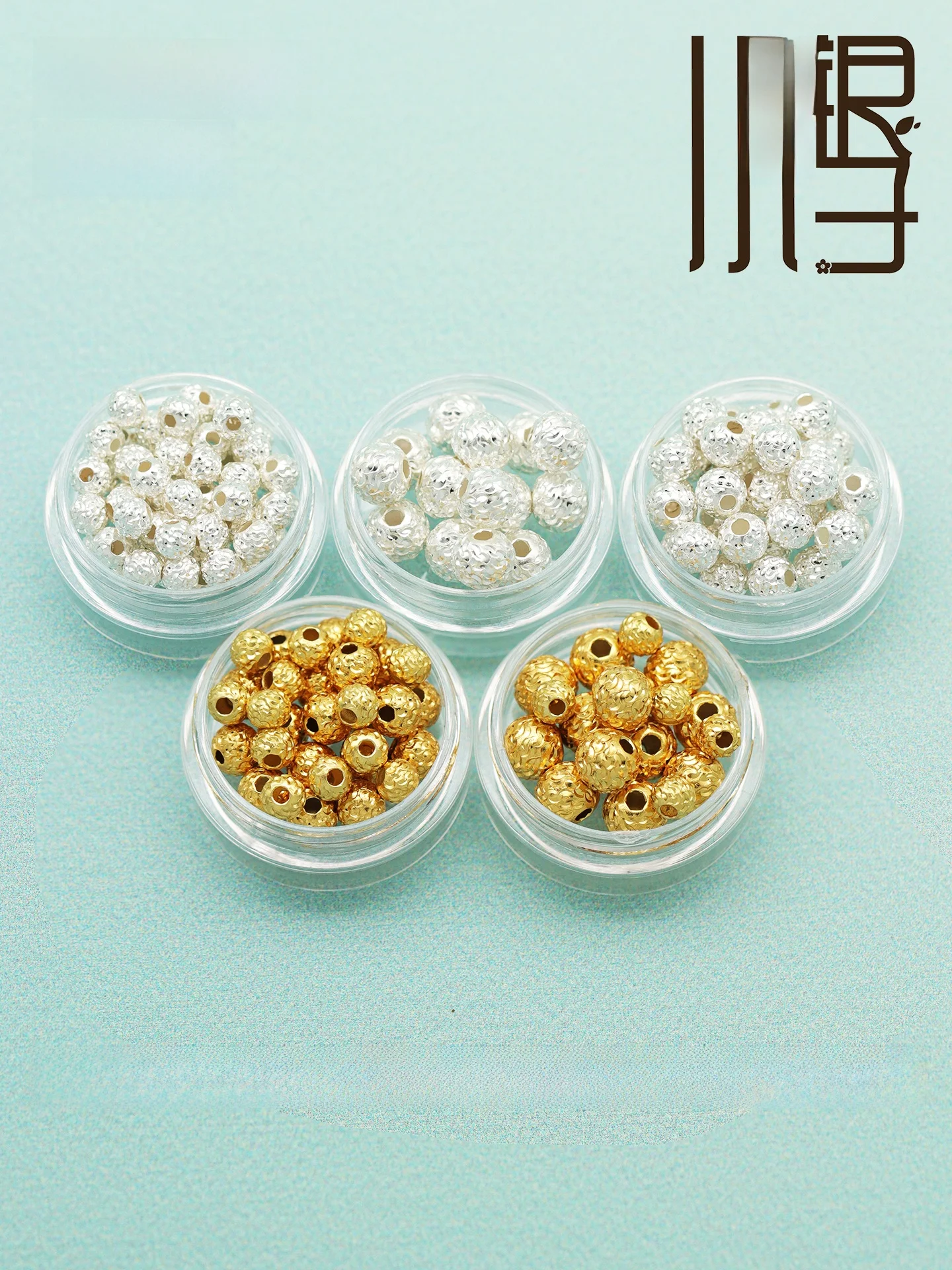 超光沢金メッキ純銀ビーズスペーサービーズdiyアクセサリー最新流行丸型国産品