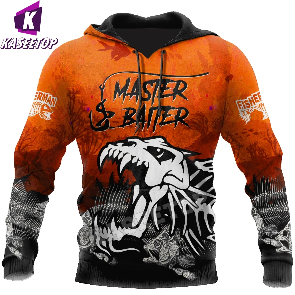 Master Baiter Fishing Orange 3D Print Mens Hoodie Harajuku Streetwear Sweatshirts Pullover Autumn Unisex Casual Jacket Tracksuit