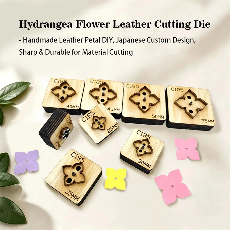 C185 Ball Flower Four-Petal Leather CuttingMold Multi-Size DIY Handmade Hair Accessory Pendant Leather Material Die Cutting Tool