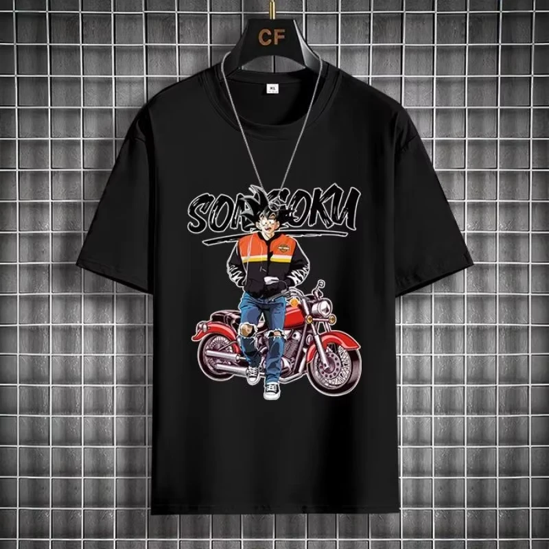 

Dragon Ball Co-branded T-shirt Short Sleeve Anime Surrounding Goku Cartoon Trendy Brand Large Size T-shirt Clothes for Men