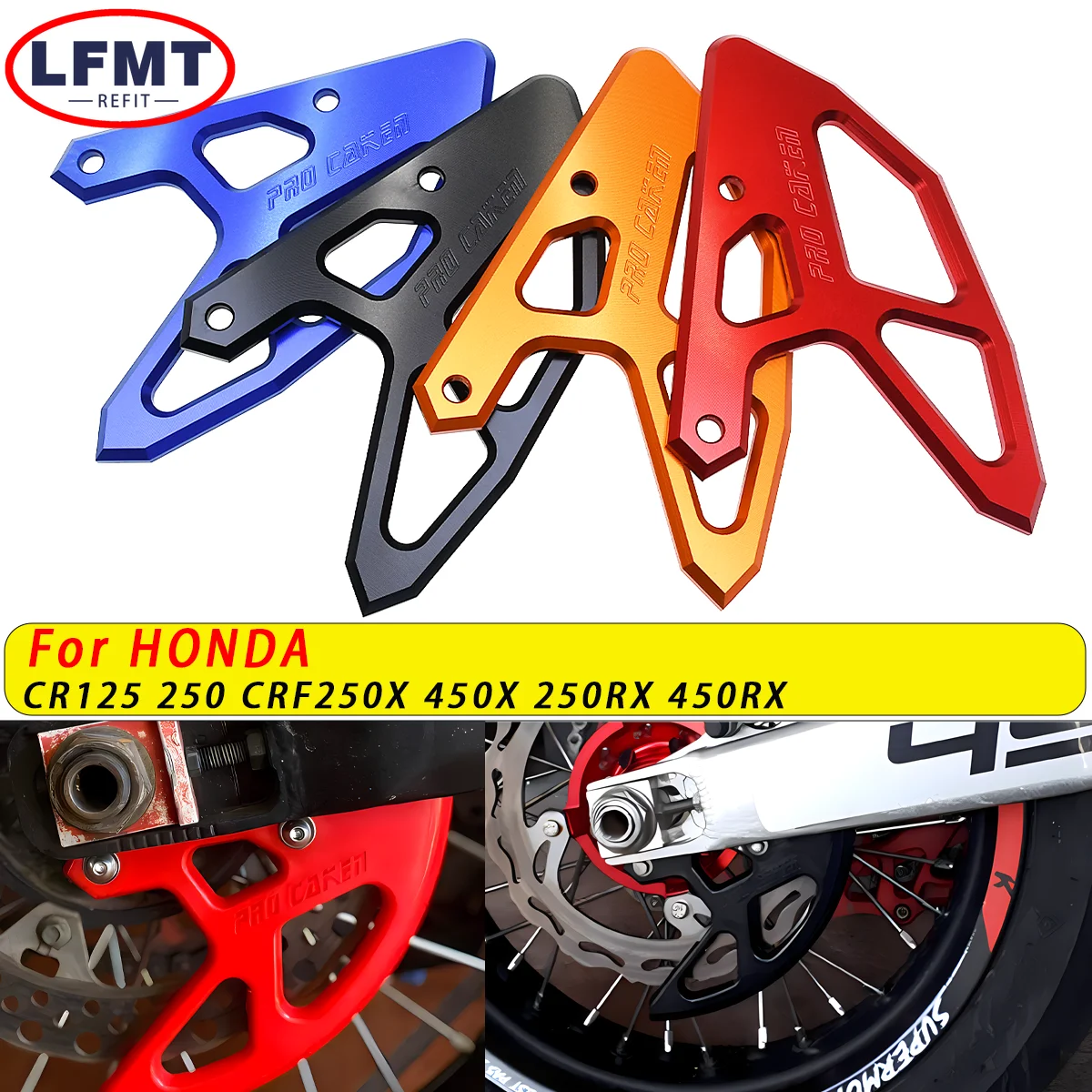 

Motorcycle CNC Rear Brake Disc Guard For HONDA CR125R 250R CRF250X 450X 250RX 450RX 250R 450R 450L 2002-2023 KAYO T4 T6 BSE MOTO