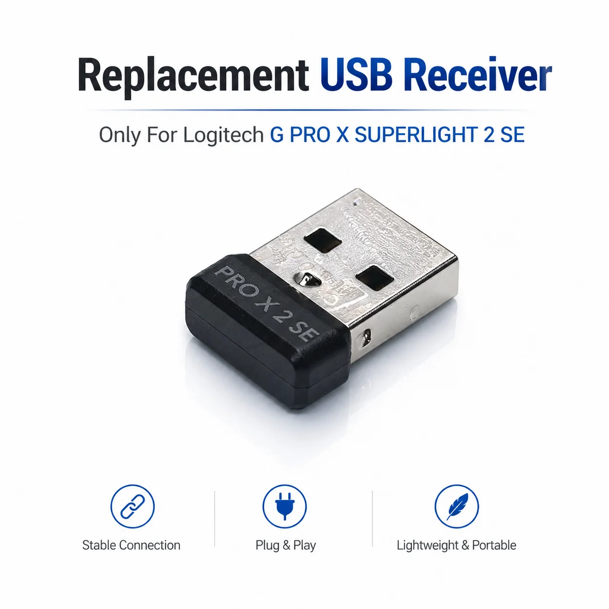 Replacement USB Receiver For Logitech G PRO X SUPERLIGHT 2 SE Mouse Dongle Adapter Wireless Receiver Only For GPX2 SE
