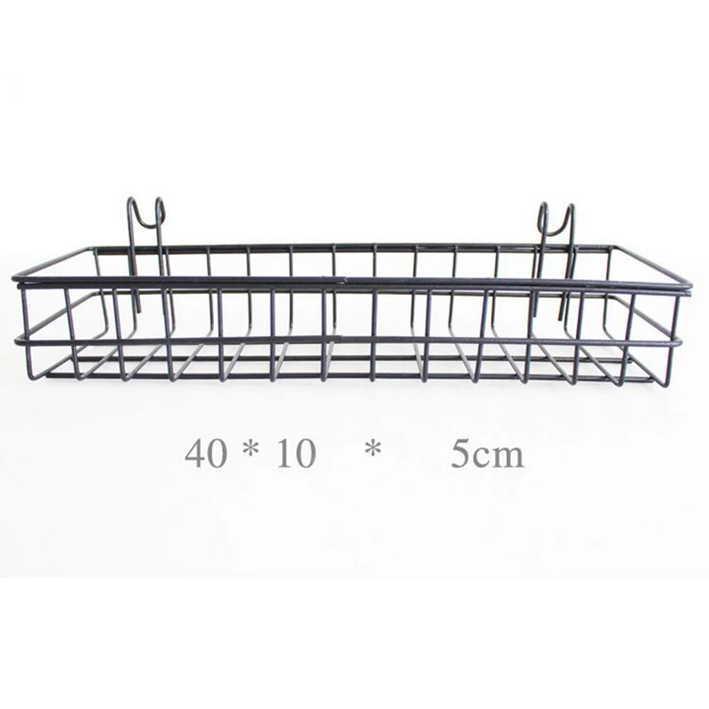 Metalowy wiszący kosz do przechowywania na ścianie Półka Uchwyt na półkę Organizer Ozdoby do domu Wystrój 40x10x5cm