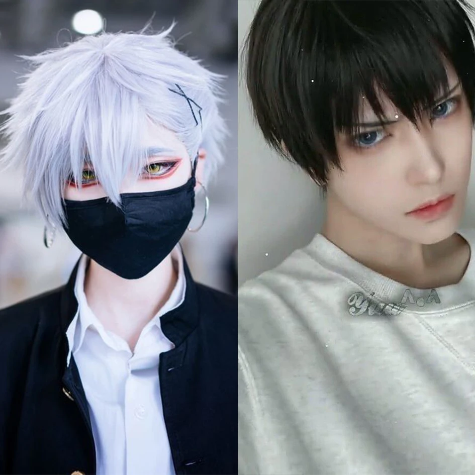 Tổng Hợp Ngắn Tóc Giả Sói Cắt Bằng Nổ Choppy Cosplay Bộ Tóc Giả Dành Cho Nam Nữ Màu Hồng Xanh Đỏ Tím Phong Cách Hàn Quốc người Đàn Ông Tóc Giả MUMUPI