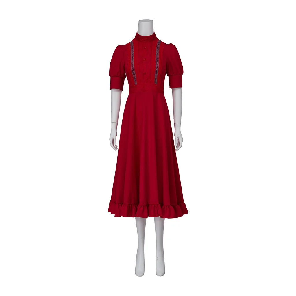 

Horror Movie Pearl Cosplay Costume Red Dress Outfits Horror Pearl Red Ball Gown Women Halloween Carnival Horror Role Play