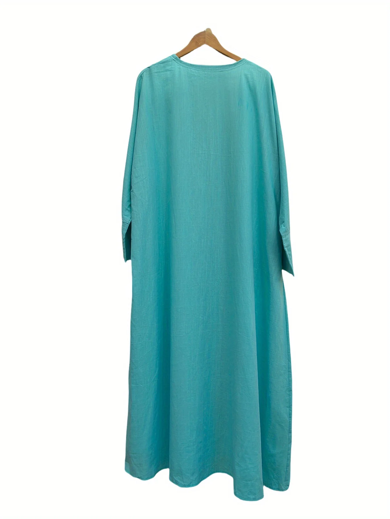 中東エスニック服フルスリーブ固体ルーズアバヤイスラム教徒女性アバヤカジュアルカフタンイスラムマキシドレス Jilbabs