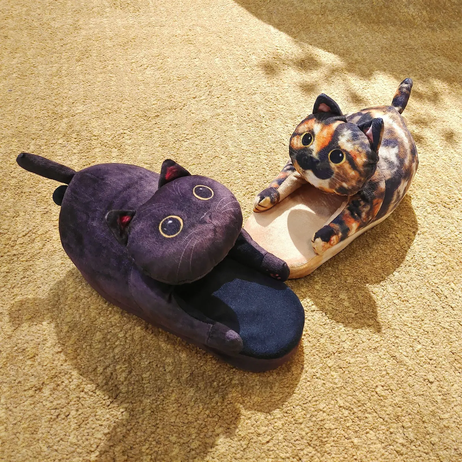 Cat Slippers Men Women Comfortable Non-Slip Cotton Drag Simulation Cat New Cat Person Cute Gift Home Slippers And Sandals