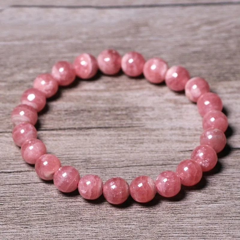 

Rough Stone Argentina Ice-like Rhodochrosite Pork GrainBracelet Female Single Circle Couple Ornament