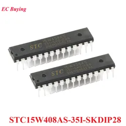 Microcontrolador de microordenador MCU SMD piezas 1T 8051, Chip único IC, STC15W408AS, STC15W408, 5 STC15W408AS-35I-SKDIP28/1 unidad