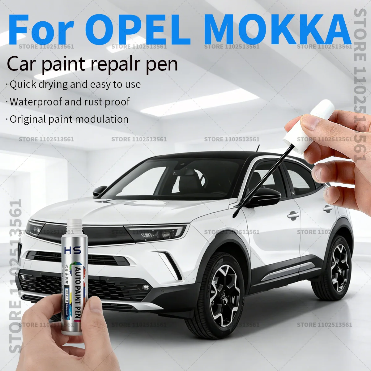 Car Paint Repair Pen Paint Scratch Repair Accessories For 2012-2025 OPEL MOKKA Arctic white Carbon Black Red Green Blue Grey