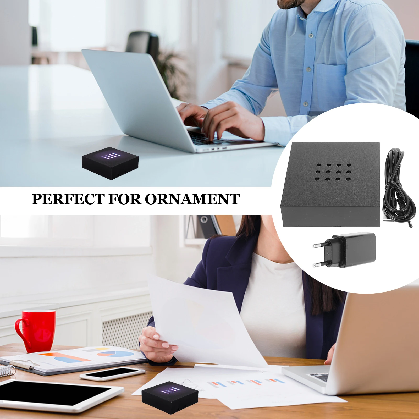 

LED Mahjong Lamp Holder Square Plastic LED Light Base Stand Colorful Crystal Display Base for Office Bedroom Decoration Eu Plug