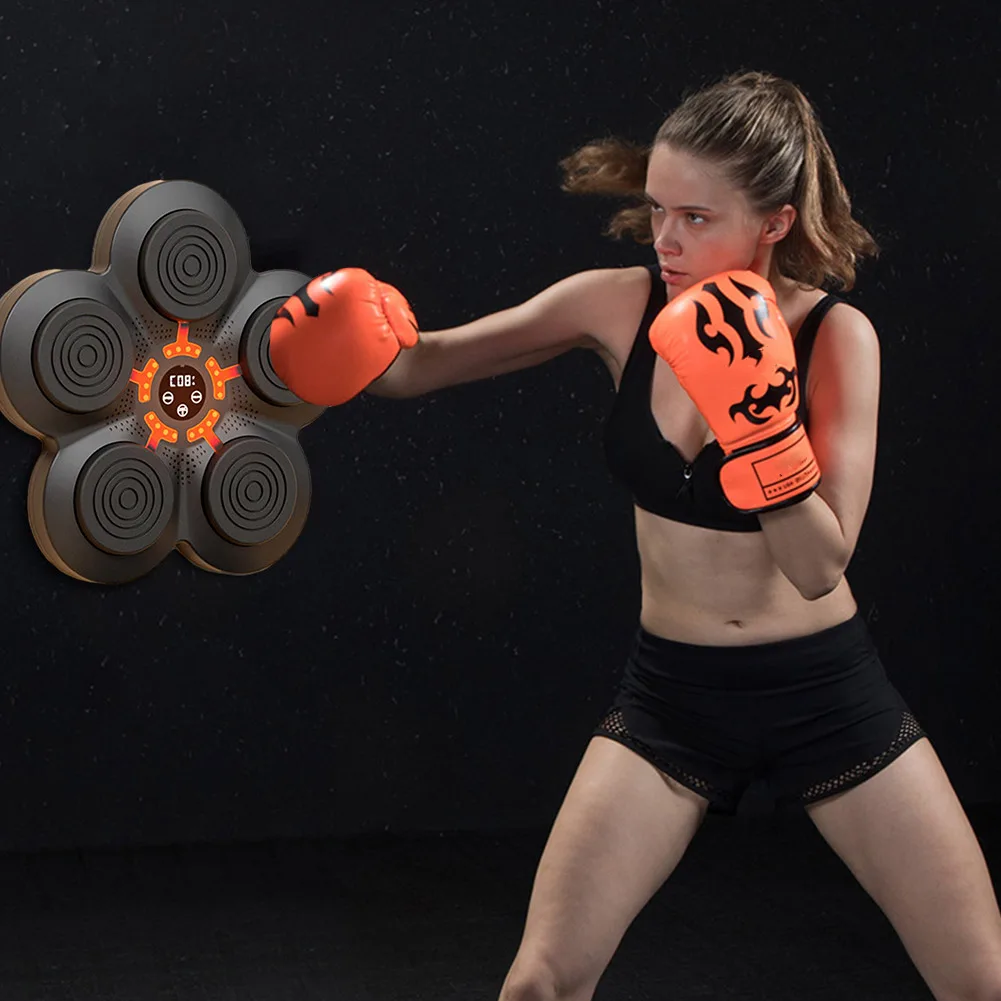 Bluetooth-Compatible Music Boxing Trainer Electronic Boxing Machine Wall-Mounted for Adults Kids Boxing Sports Reducing Stress