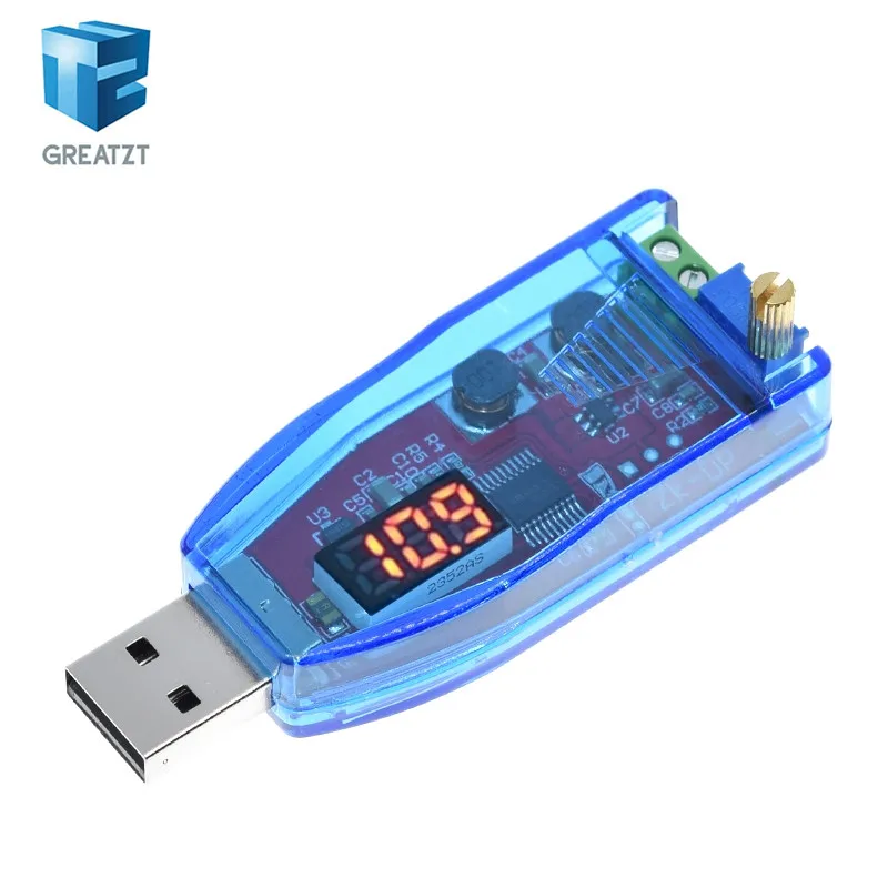 DC-DC 5V to 3.3V 9V 12V 24V USB Step UP / Down Power Supply Module Adjustable Boost Buck Converter Out DC 1.0V-24V With Case