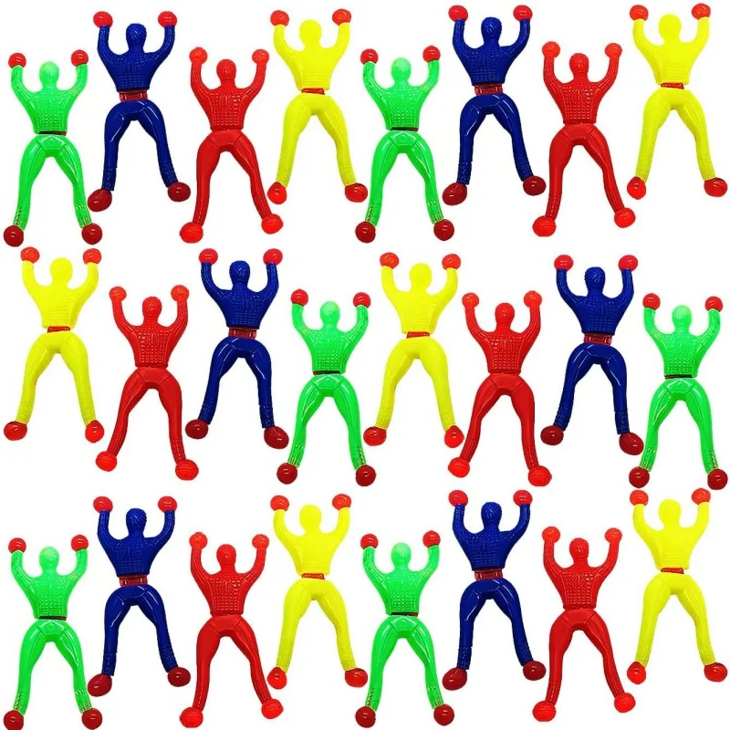 30pcs Spider-People Climbing Wall Toy Sticky Wall Sticky Palm Creative Artifact Climbing Little Man Climbing Wall Toy Kids Gift