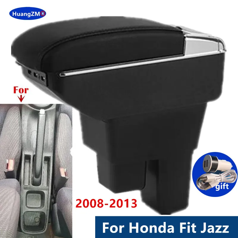 

For Honda Jazz Armrest box For Honda Fit Jazz 2 Car Armrest 2008-2013 2009 2010 2011 2012 2013 Arm Storage box car accessories
