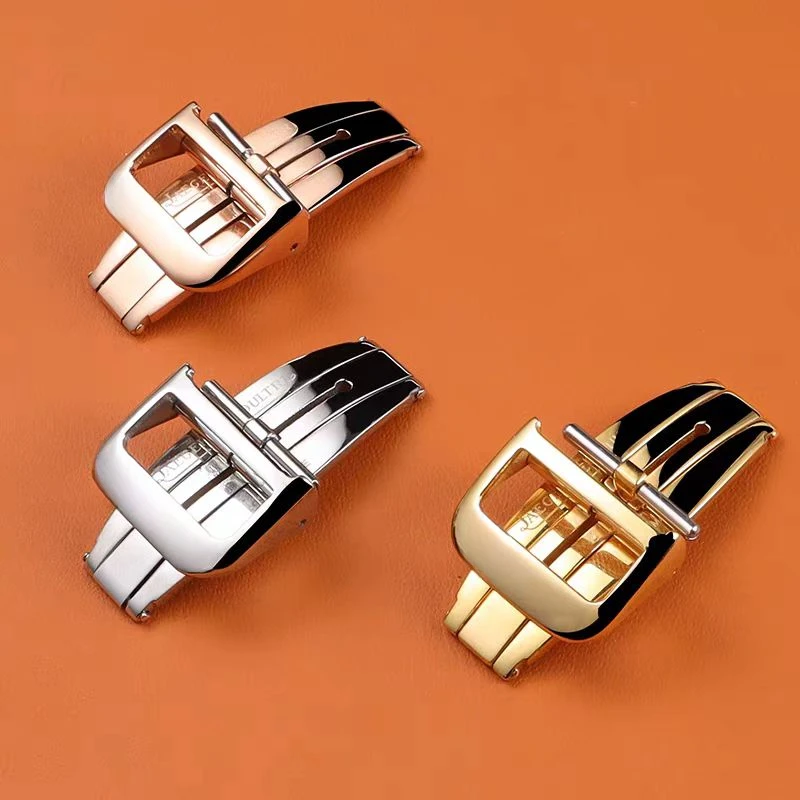 Stainless Steel Folding Watch Buckle for Jaeger-LeCoultre Watch Double Button Butterfly Clasp 16mm/18mm Watch Accessories