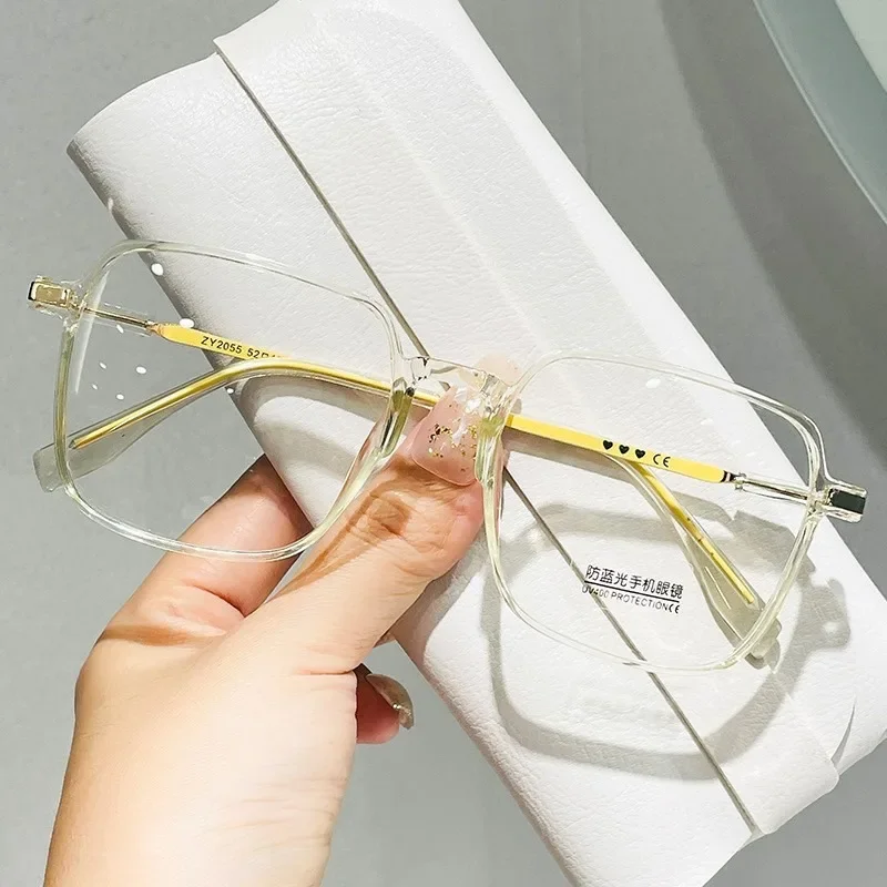 Square Anti-Blue Light Read Glasses for Women Retro Clear Frame Anti Radiation Reading Glasses Korean Style Transparent Glasses