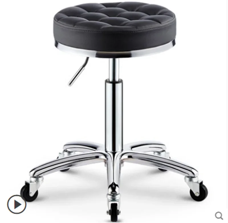 

Hairdresser's large stool lifts and rotates, barbershop's haircutting chair, stainless steel, and does not jam