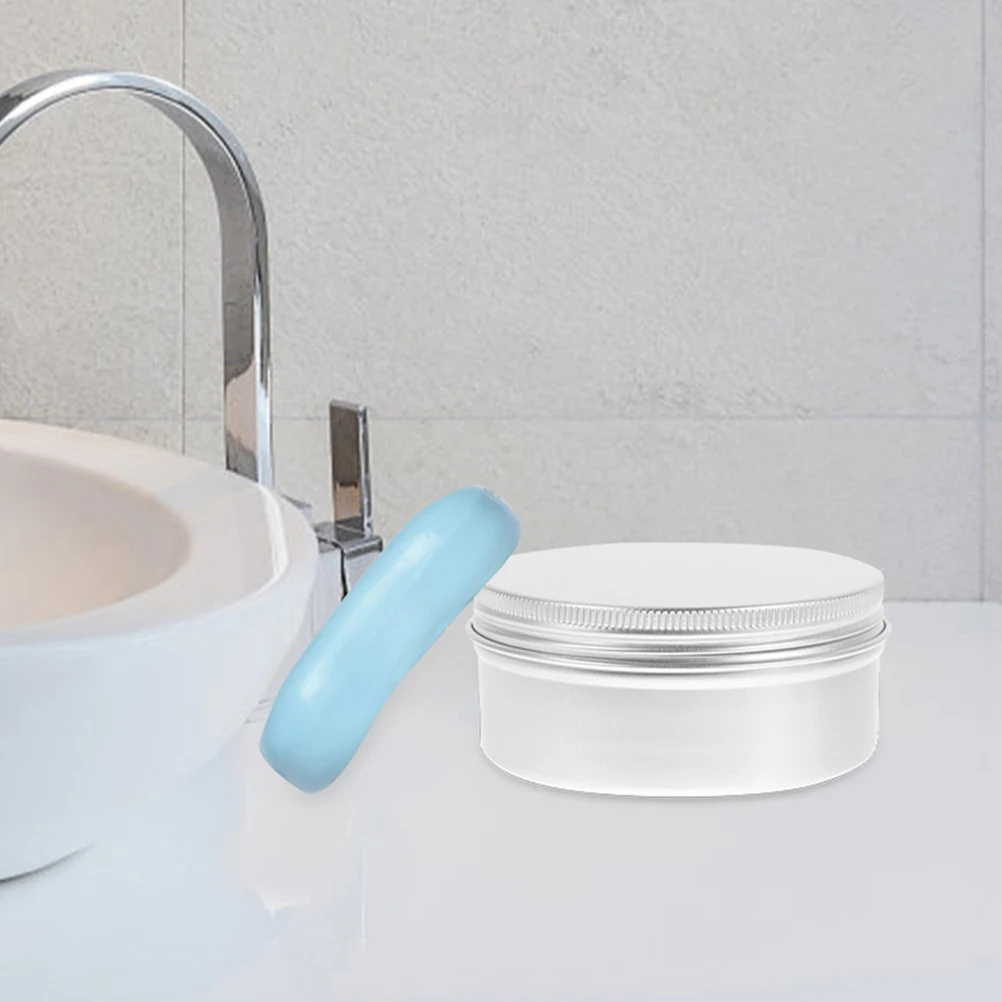 

3Pcs Round Aluminum Soap Boxes Refillable Storage Containers Screw Lid Small Metal Cans for Cosmetics Gifts Candy