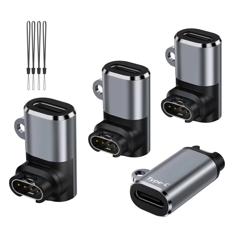 4-pack metal adapters, compatible with Garmin Fenix 8, E 7, 7S, 7X, 6 Pro, Forerunner 970, 570, 965, 265, 170, 165, 70, Instinct
