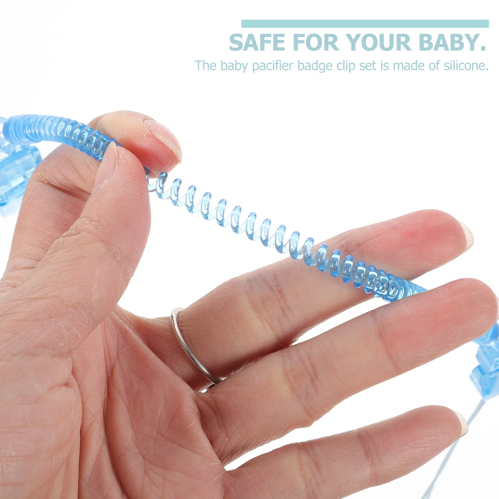 

4Pcs Silicone Baby Pacifier Clips Assorted Colors Safe Badge Clips for Making Straps and Holders Transparent Badge Clip