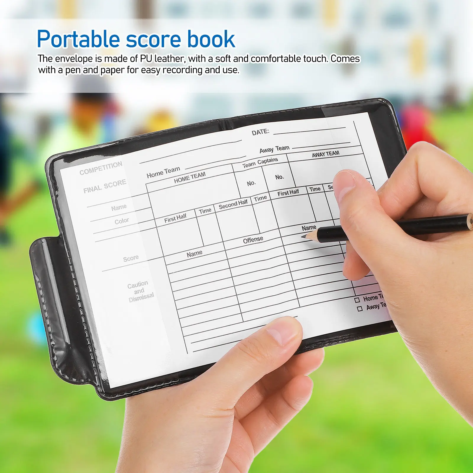 

4Sets Red Yellow Referee Card Set PVC Material Holder Scorebook Pencil Soccer Volleyball Football Referee Kit Red Card
