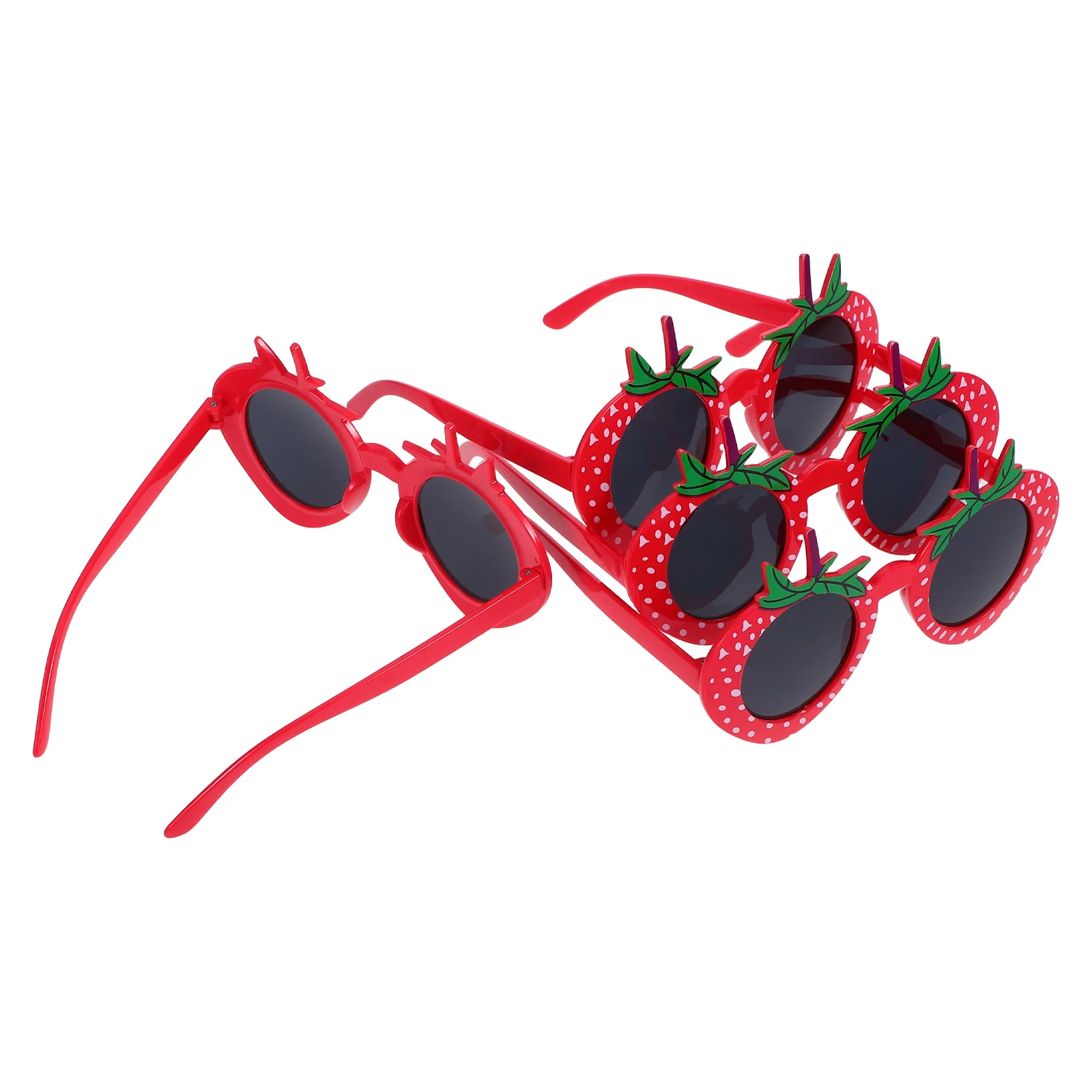 

4pcs Strawberry Sunglasses Kids Fruit Shaped Party Glasses For Photo Props Birthday Carnival Festival Accessories Costume