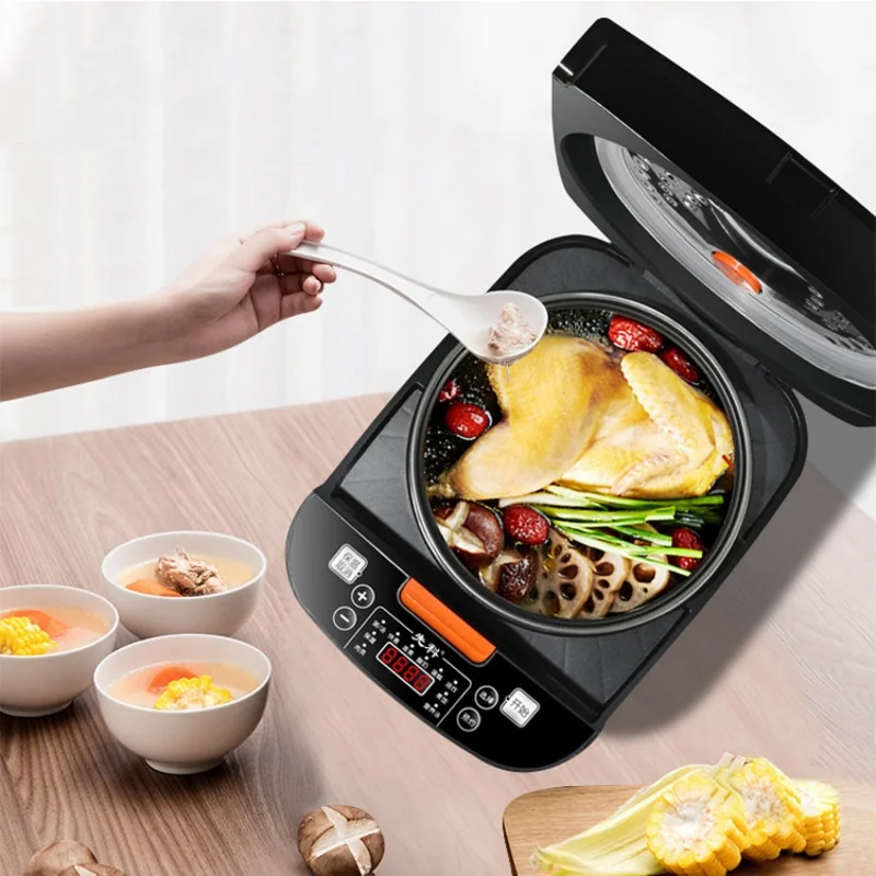 طباخ الأرز الذكي متعدد الوظائف ، سعة كبيرة 5 لتر ، غير لاصق منخفض الكربون ، الحجز الذكي ، 9 خيارات قائمة