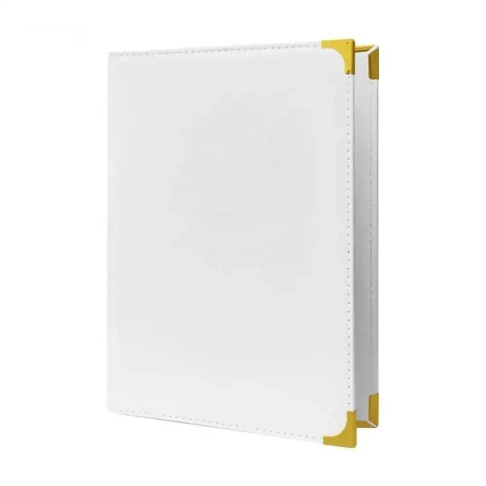 A4 210x297mm PU Leather 8.5 X 11 Inch Menu Covers 6 Page 12 Views Menu Sleeves Restaurant Drink Wine Menu Price Sign Holder