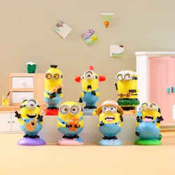 6Pcs Kawaii Minions Figures Minion Toy Kevin Bob Stuart Anime Action Doll Children Gift Boy Girl Cartoon Model Desktop Ornaments