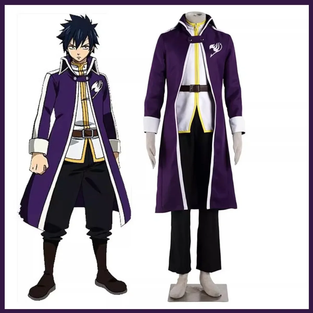 Anime Fairy Tail Gray Fullbuster Cosplay Costume Slayers Long Sleeved Trench Coat Uniform Adult Man Halloween Carnival Suit