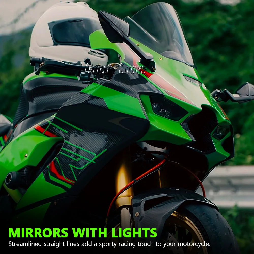 For Kawasaki ZX-6R ZX6R ZX10R Ninja 400 NINJA 650 New Motorcycle Front Windshield Rearview Mirrors Side Mirror Turn Signal
