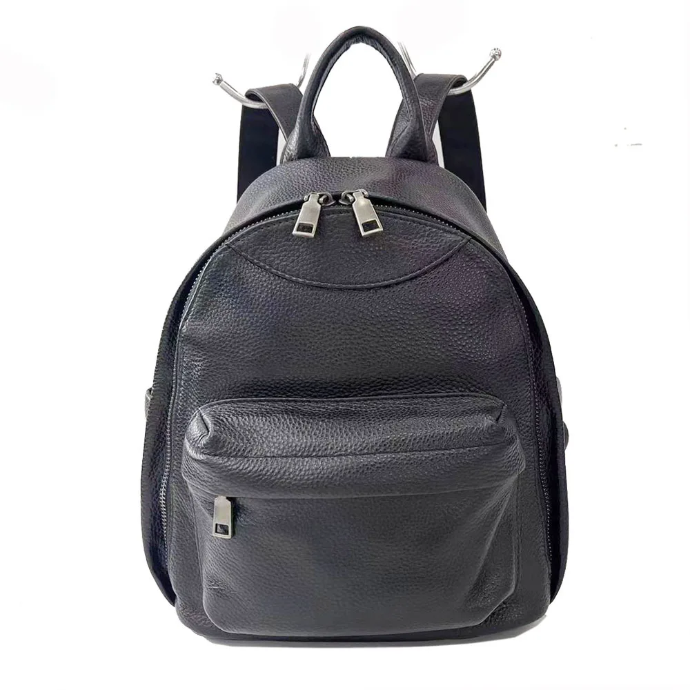 

Black Woman Genuine Leather Backpack Casual Ladies Travel Shoulder Bag Anti-theft Real Cow Leather Bagpack