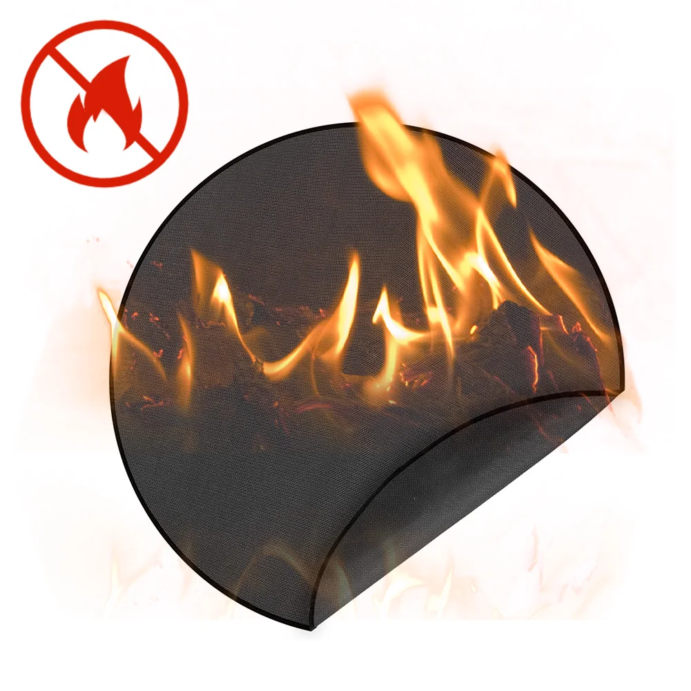 38'' Fire Pit Pad for Bonfire Under Grill Mat Round Fireproof Protect Mat Portable for Deck Patio Outdoor Charcoal Smokers