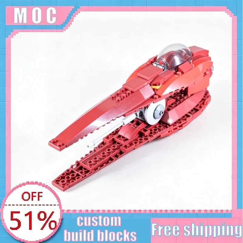181 Parts MOC Sci-Fi Geonosian Nanex Starfighter Spacecraft Model Custom Creative Building Blocks Educational Assembly Toy Gift