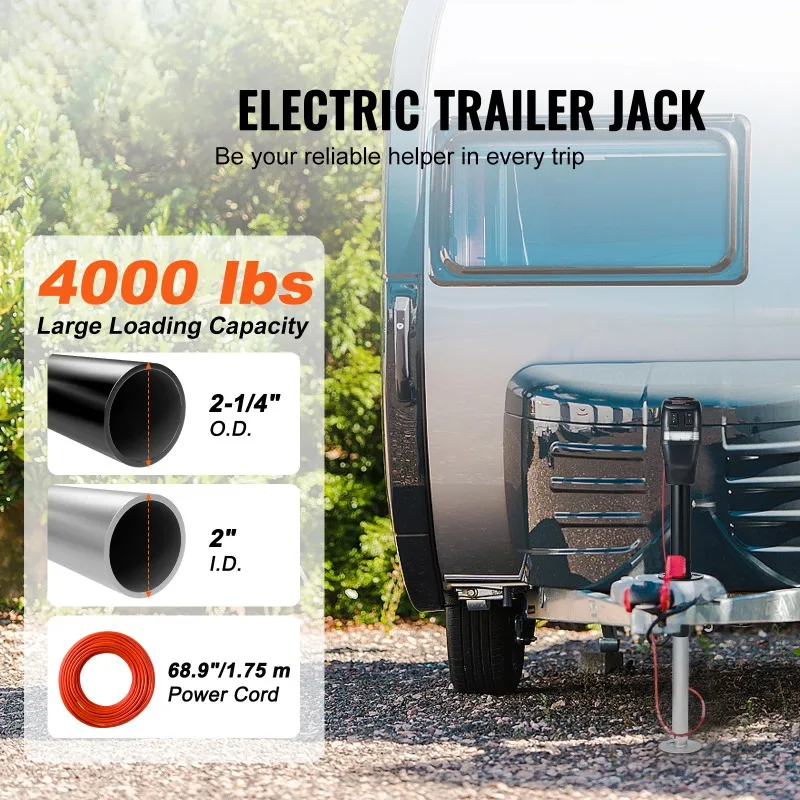 3500/4000lbs Electric Trailer Jack Automotive Mechanical Workshop Tools Power Tongue Car Jack RV Camper