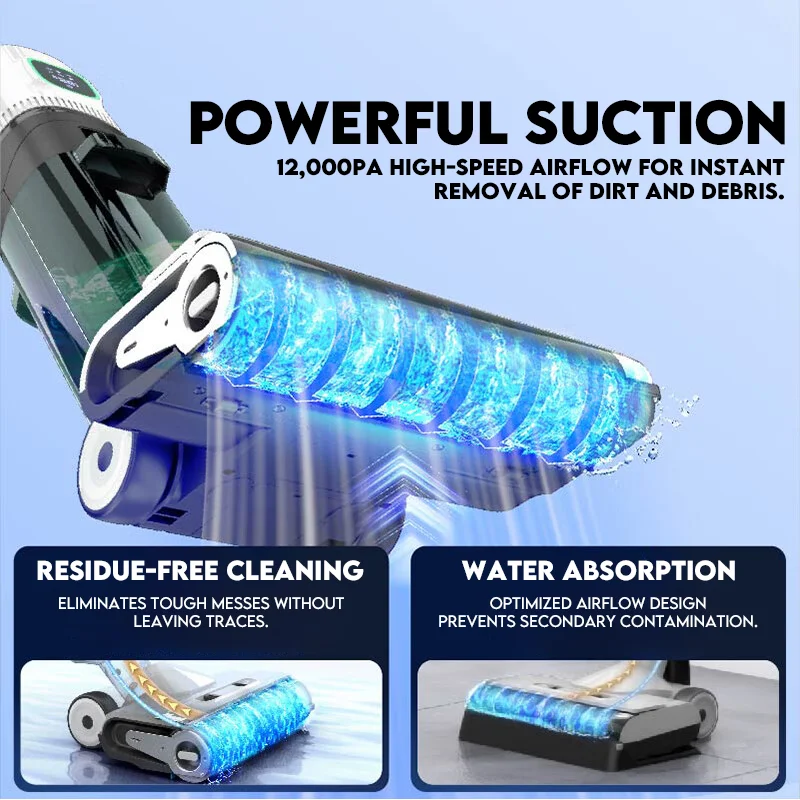 Самоочищающийся беспроводной пылесос для влажной и сухой уборки, бытовой напольный пылесос с мойкой воды, универсальная функция для влажной и сухой уборки