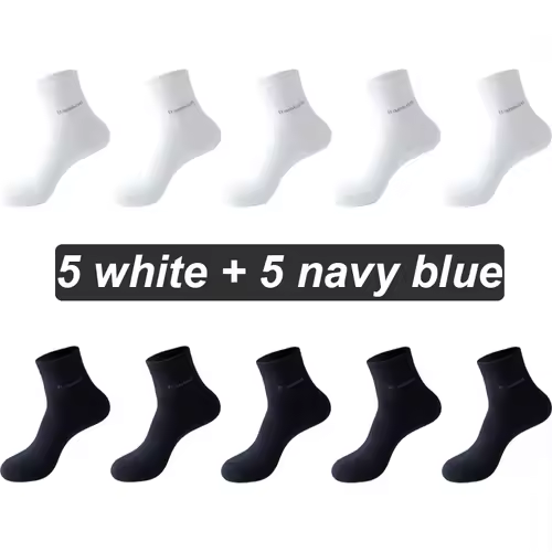 10Pairs Bamboo Fiber Socks Men Casual Business Anti-Bacterial Comfortable Breatheable High Quality Sock Male Plus Size EU38-46 - Image 12