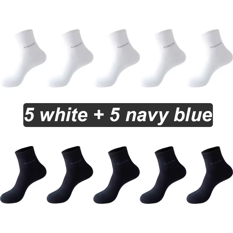10Pairs Bamboo Fiber Socks Men Casual Business Anti-Bacterial Comfortable Breatheable High Quality Sock Male Plus Size EU38-46 - Image 12