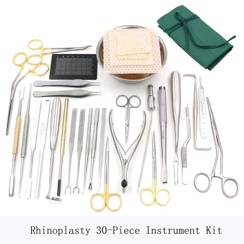 

Rhinoplasty instrument kit nose comprehensive tool nasal septum scissors prosthesis pliers nose stripper hook