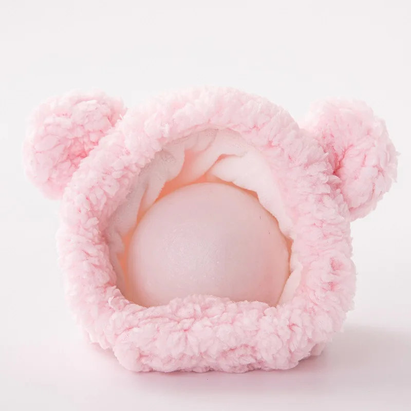 Soft Fluffy Pet Dog Hat Solid Pink Warm Hats For Cats Autumn Winter Bear Pet Head Accessories Cosplay Christmas Kitten Supplies