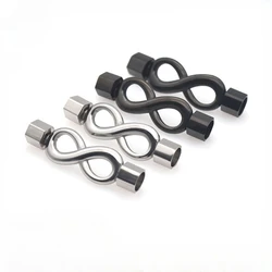 Stainless Steel Charm Infinity Leather Rope Connect AccessoryTitanium Steel Bracelet Hexagonal Round Mouth DIY Jewelry Making