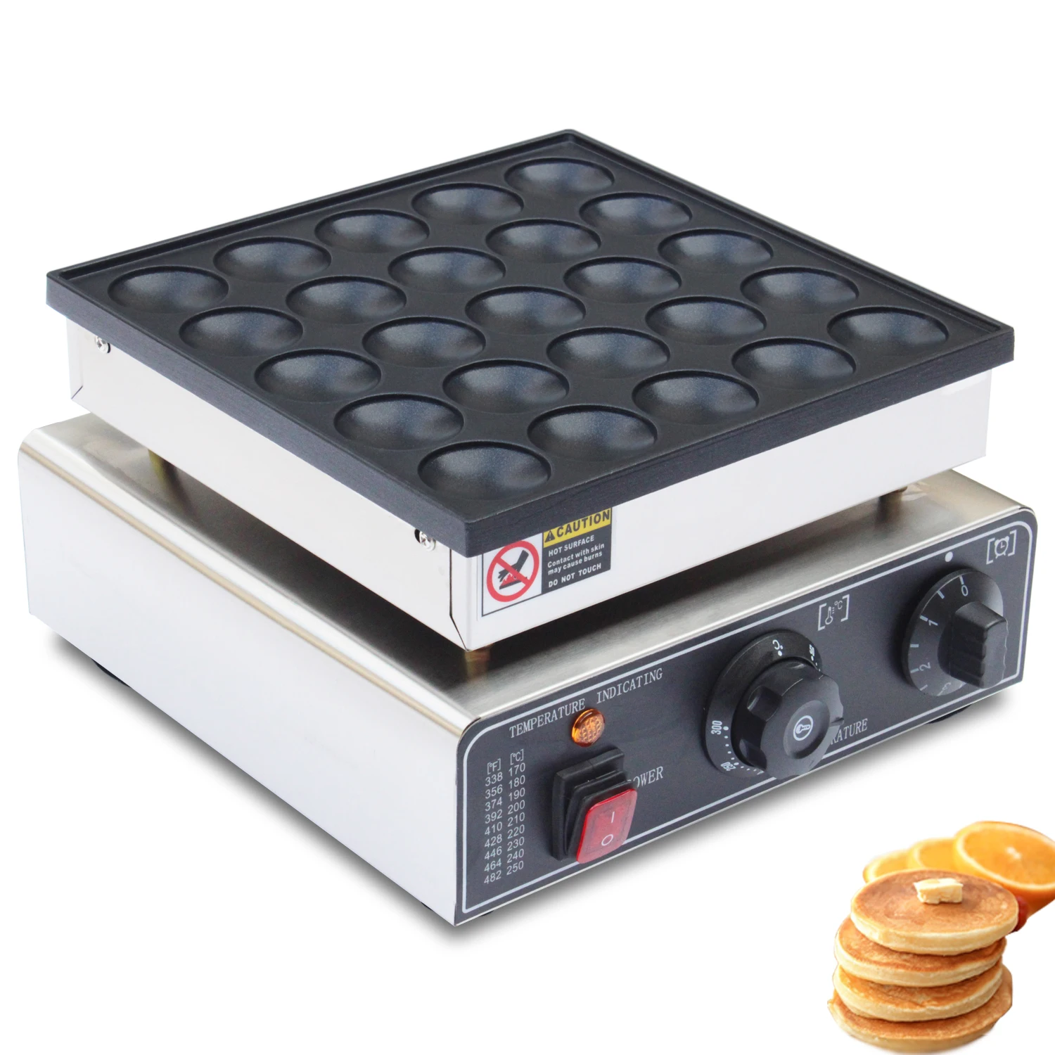 Dopuszczenie CE 110V/220V handlowa 25-otworowa naleśnikarka Dorayaki mini maszyna do naleśników żeliwna patelnia poffertjes z 25 dołkami